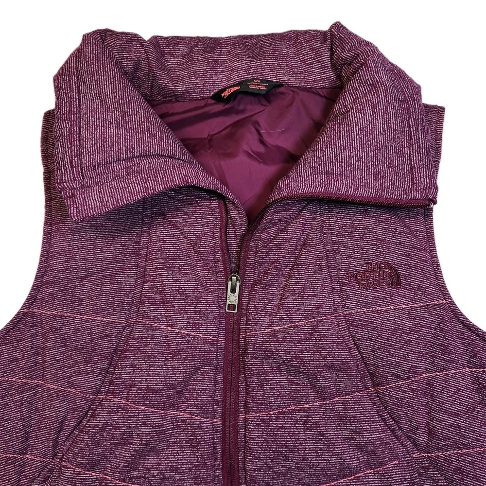 The North Face Women's Medium Insulated Full Zip Vest Purple Heather Quilted